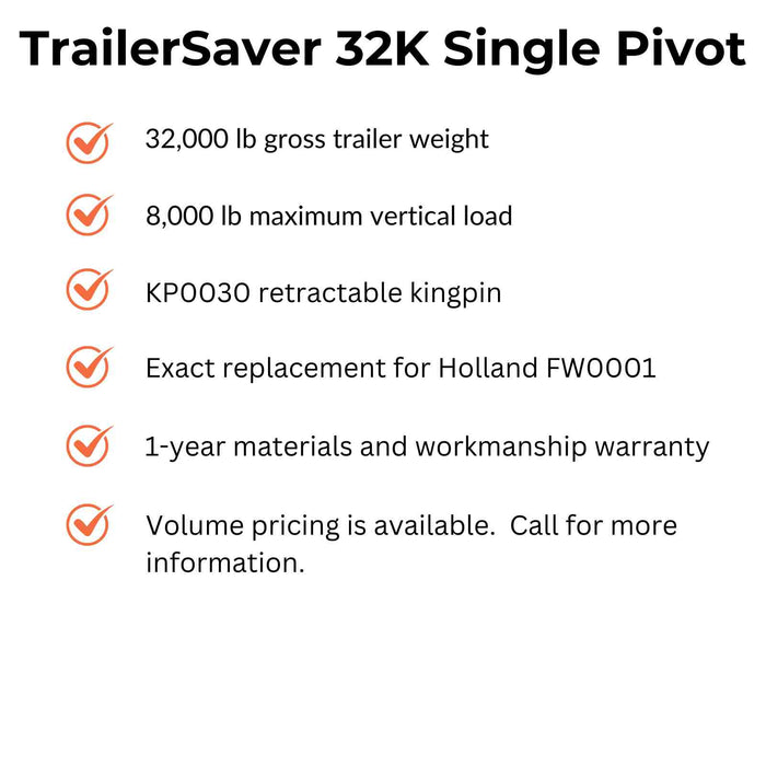 TrailerSaver 32K Single Pivot Head Assembly