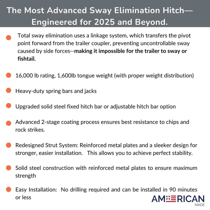 The most advanced hensley hitch - the ultimate hensley arrow is the best way to stop trailer sway.