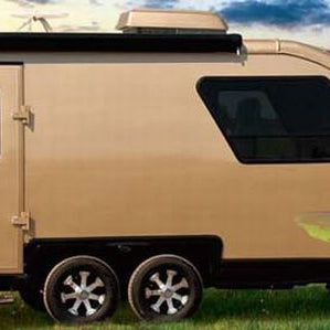 A V-nosed Trailer on the field.