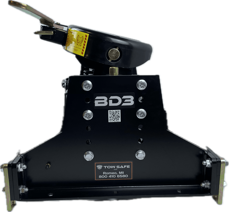 TrailerSaver BD3 Air-Ride 5th-Wheel Hitch For Rails - Heavy Duty 4-way pivoting hitch head with safety lock