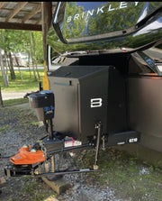 Hensley Arrow (often called the Henley Hitch) installed on a Brinkley travel trailer.
