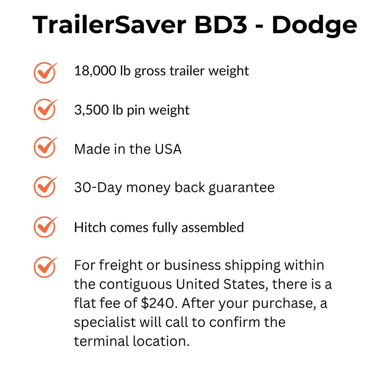 TrailerSaver BD3D Air Ride  5th-Wheel Hitch-Fits Dodge OEM