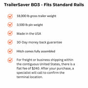 TrailerSaver BD3 Air-Ride 5th-Wheel Hitch For Rails - made in the usa