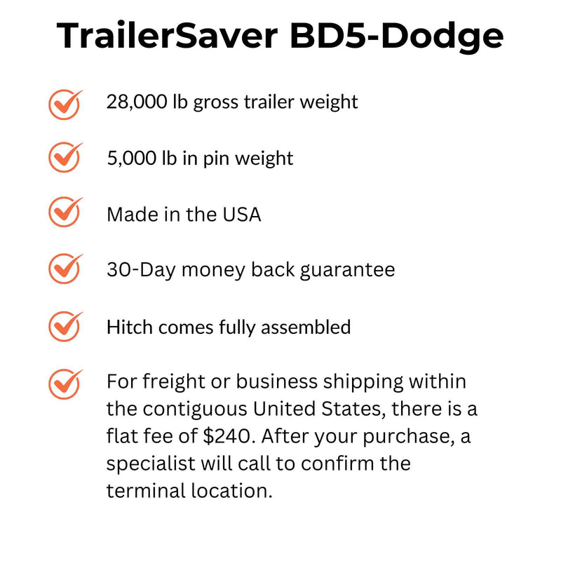 TrailerSaver BD5D Air Ride 5th-Wheel Hitch-Fits Dodge OEM
