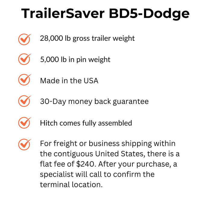 TrailerSaver BD5D Air Ride Hitch-Fits Dodge OEM