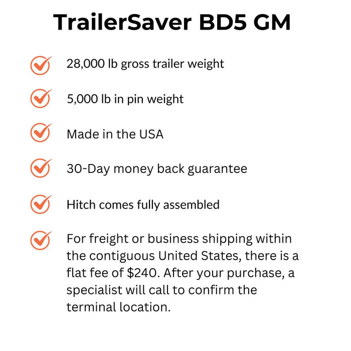 TrailerSaver BD5-G Air Ride Hitch- GM Vehicle Models