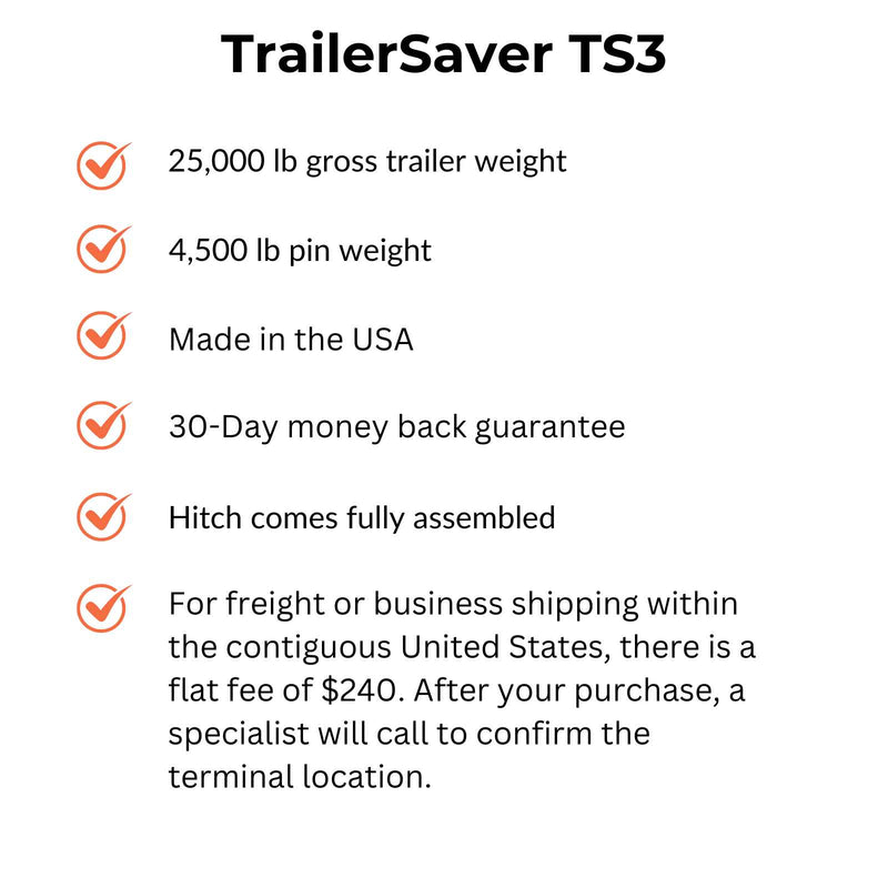TrailerSaver TS3 5th-Wheel Air-Ride Hitch - 5th wheel air ride hitch comes fully assembled - made in the usa