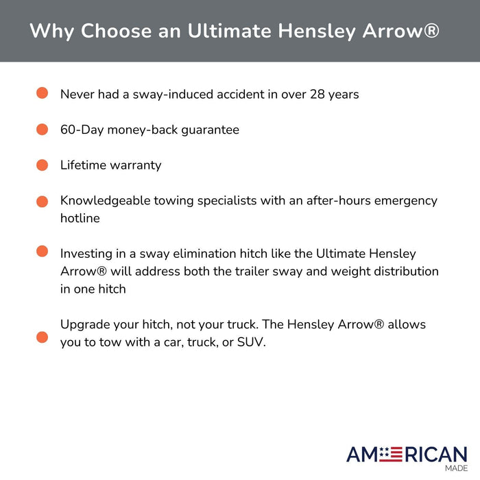 Ultimate Hensley Arrow® Anti-Sway Trailer Hitch - Rated For 16,000lbs